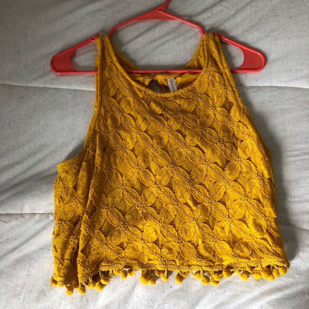 Yellow crop tank top